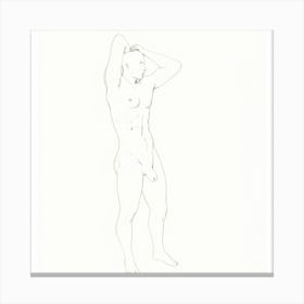 Nude Man Figure drawing sketch pencil Canvas Print