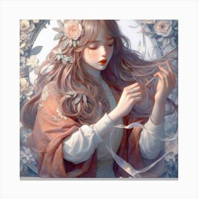 Girl With Long Hair concept art Canvas Print