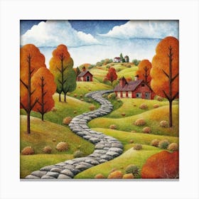 The Winding Road Home. In the middle of the meadows 11 Canvas Print