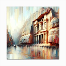 Brush Painting Old Petra In Jordan 2 Canvas Print