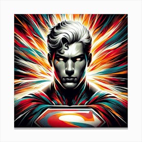 Superman By Person Canvas Print