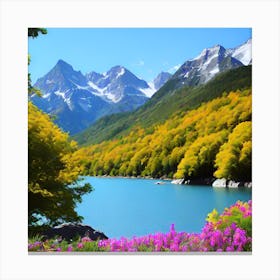 Lake In The Mountains 16 Canvas Print