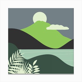 Landscape With Mountains And Water Canvas Print