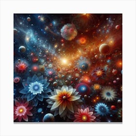 Space Flowers Canvas Print