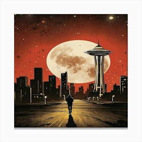 Default Draw The Space Needle In The Background Surrounded By 1 Canvas Print