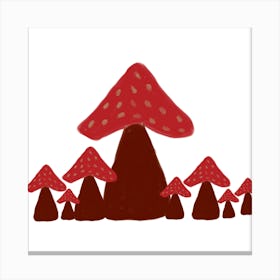 Red Mushrooms Canvas Print