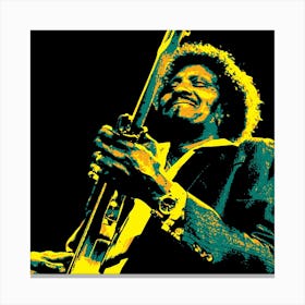 Albert Collins Blues Music Guitarist in Pop Art Illustration Canvas Print