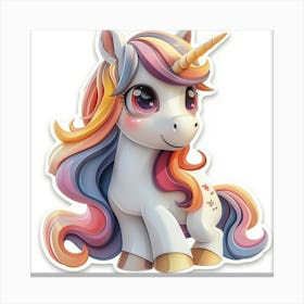 Unicorn Sticker 134 Canvas Print