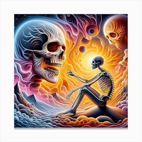 Psychedelic Skeleton Canvas Print