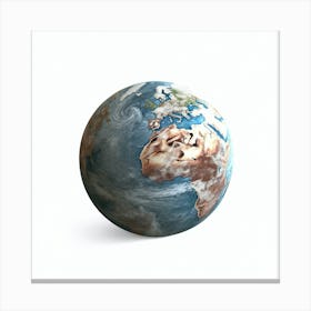 Earth Globe Isolated On White Canvas Print