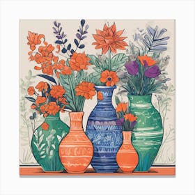 Flowers In Vases Canvas Print