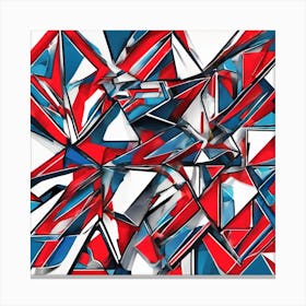 Abstract Red White And Blue Canvas Print