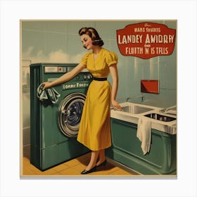 Default Default Vintage And Retro Laundry Advertising Aestethi 3 (1) Canvas Print