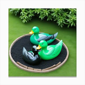 Patos Adorno De Jardin Canvas Print