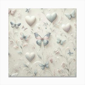 Hearts And Butterflies Canvas Print