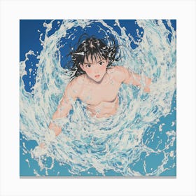 Girl In The Water Canvas Print