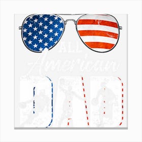 All American Basketball Dad Usa Flag Canvas Print