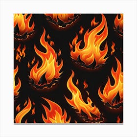 Flames On Black Background 32 Canvas Print