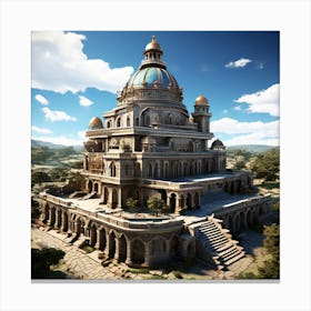 Egyptian Temple art print Canvas Print