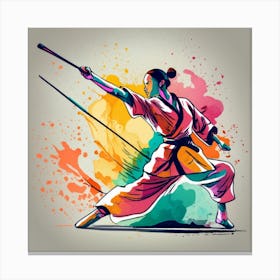 Karate Girl - Martial Arts - Bo Staff 2 Canvas Print