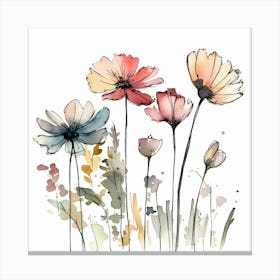 Watercolor Flowers Canvas Print