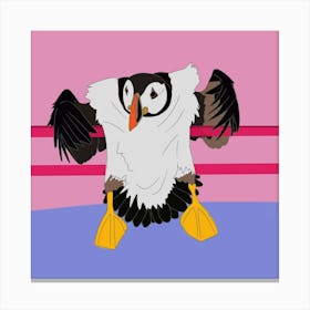 Puffin on the ropes Canvas Print