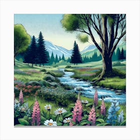 Serene And Peaceful Meadow 8 Canvas Print