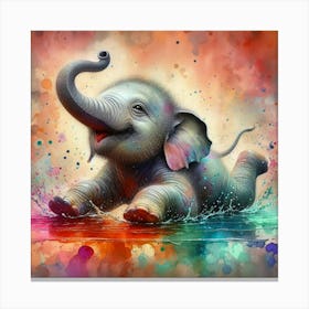 Colorful Elephant 2 Canvas Print