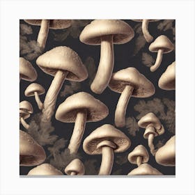 Mushrooms And Leaves 1 Canvas Print