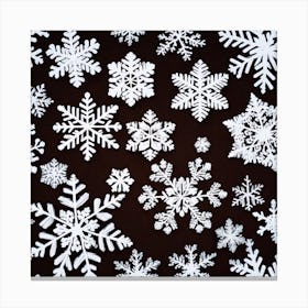 Snowflakes On A Black Background 2 Canvas Print