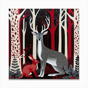 Deer In The Forest 1 Canvas Print