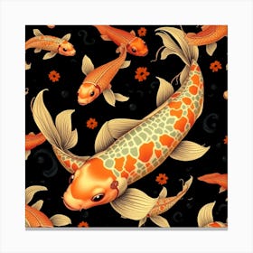 Koi Fish Seamless Pattern 1 Canvas Print