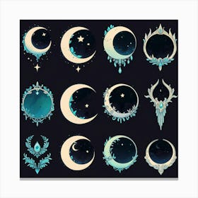 Moon And Stars 3 Canvas Print