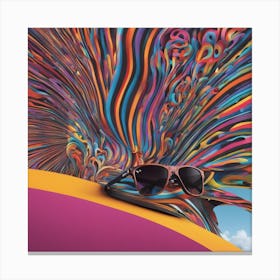 New Poster For Ray Ban Speed, In The Style Of Psychedelic Figuration, Eiko Ojala, Ian Davenport, Sci Canvas Print
