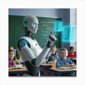 Robot In Classroom 9 Canvas Print