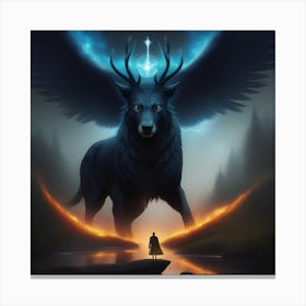 Wolf With Wings Canvas Print