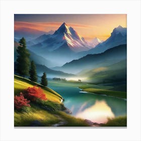 Sunset In The Mountains 102 Canvas Print