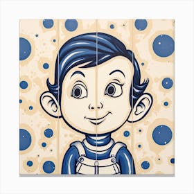 Astro Boy Cartoon Delft Tile Illustration 1 Canvas Print