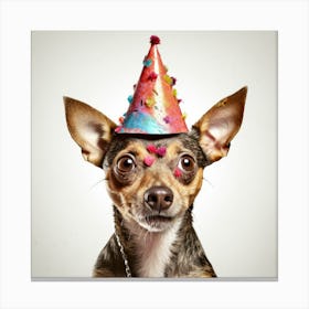 Chihuahua Party Hat Canvas Print