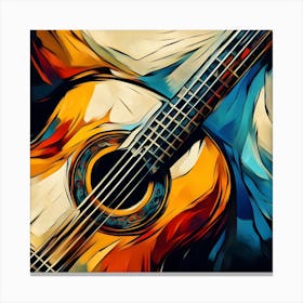 Acoustic Guitar Abstract Inspired by Diego Velazquez Canvas Print