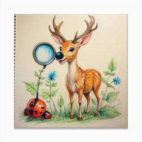 Ladybug And Deer Canvas Print