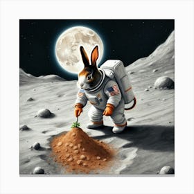 Rabbit On The Moon 12 Canvas Print