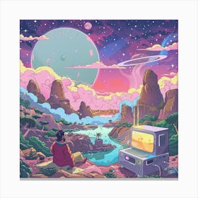 Space Landscape Canvas Print