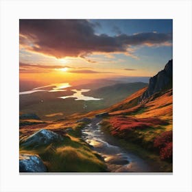 Sunset In Scotland 2 Canvas Print