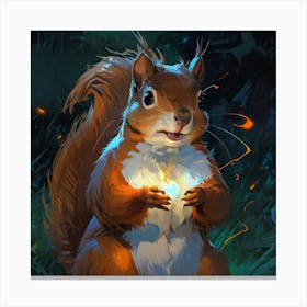 Squirrel Holding A Candle Canvas Print