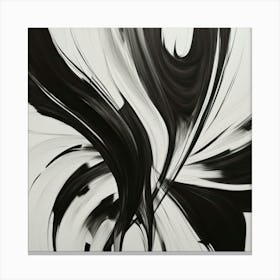 Abstract Black And White Painting 5 Canvas Print