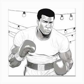 Muhammed Ali Coloring Page Canvas Print