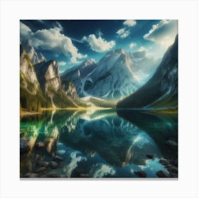 Mountain Lake Stock Videos & Royalty-Free Footage 1 Canvas Print