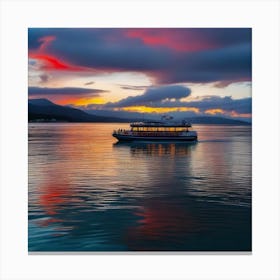 Sunset On A Boat 2 Canvas Print