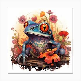 Frog flowers Canvas Print